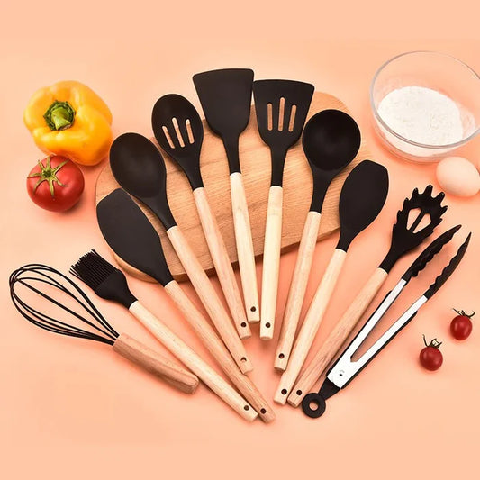 Minimalist Silicone Kitchen Utensil Set – 11 Pieces