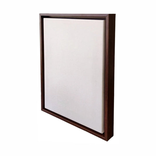 Canvas for painting with a floating-style wooden frame, measures 30 × 30 cm.